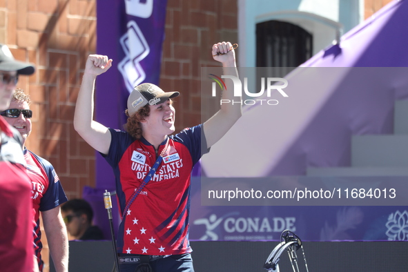 Sawyer Sullivan of the United States competes against Mike Schloesser of the Netherlands (not in picture) during the quarterfinals match on...