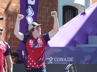 Sawyer Sullivan of the United States competes against Mike Schloesser of the Netherlands (not in picture) during the quarterfinals match on...