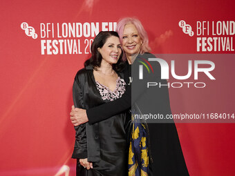 Sadie and guest attend the screening of "Twiggy" during the 68th BFI London Film Festival at BFI Southbank on October 18, 2024 in London, En...