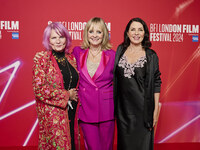 [l to 2r] Mary Davidson (sadies' mum), Twiggy and Sadie Frost attend the screening of "Twiggy" during the 68th BFI London Film Festival at B...