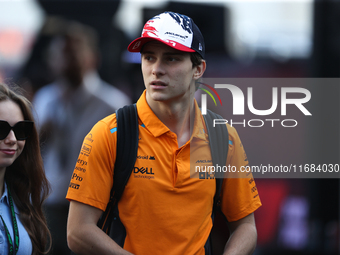 Oscar Piastri arrives at Circuit of the Americas in Austin, Texas, on October 19, 2024, during the Formula 1 Pirelli United States Grand Pri...