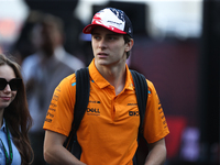 Oscar Piastri arrives at Circuit of the Americas in Austin, Texas, on October 19, 2024, during the Formula 1 Pirelli United States Grand Pri...