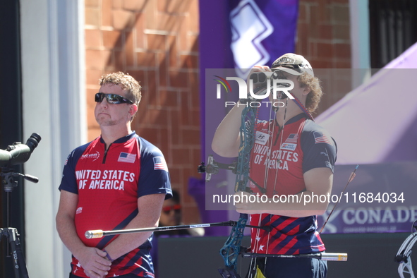 Sawyer Sullivan of the United States competes against Mike Schloesser of the Netherlands (not in picture) during the quarterfinals match on...