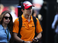 Oscar Piastri arrives at Circuit of the Americas in Austin, Texas, on October 19, 2024, during the Formula 1 Pirelli United States Grand Pri...