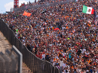 Turn 1 at Circuit of the Americas is packed with fans in Austin, United States, on October 19, 2024, during the Formula 1 Pirelli United Sta...