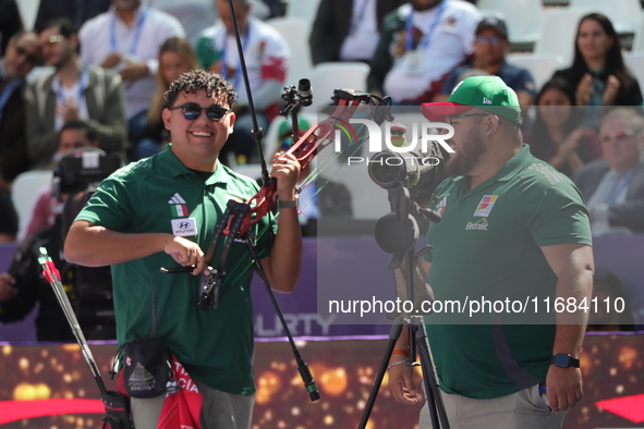 Sebastian Garcia of Mexico competes against Mathias Fullerton of Denmark (not in picture) during the quarterfinals match on the second day o...