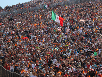 Turn 1 at Circuit of the Americas is packed with fans in Austin, United States, on October 19, 2024, during the Formula 1 Pirelli United Sta...