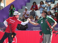 Mathias Fullerton of Denmark and Sebastian Garcia of Mexico compete during the quarterfinals match on the second day of the Tlaxcala 2024 Ar...