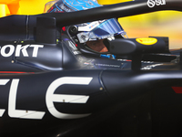 Max Verstappen prepares for a sprint race at Circuit of the Americas in Austin, Texas, on October 19, 2024, during the Formula 1 Pirelli Uni...