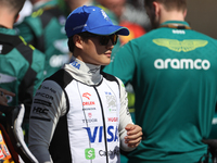 Yuki Tsunoda prepares for a sprint race at Circuit of the Americas in Austin, Texas, on October 19, 2024, during the Formula 1 Pirelli Unite...