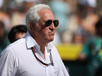 Lawrence Stroll walks onto the grid ahead of a sprint race at Circuit of the Americas in Austin, Texas, on October 19, 2024, during the Form...