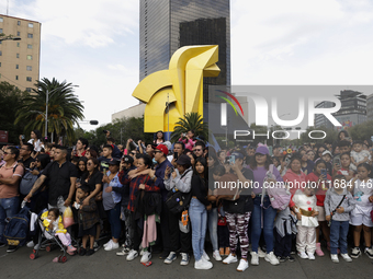 Dozens of people attend the Zombie March in Mexico City, Mexico, on October 19, 2024, which starts from the Monument to the Revolution to th...