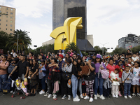 Dozens of people attend the Zombie March in Mexico City, Mexico, on October 19, 2024, which starts from the Monument to the Revolution to th...