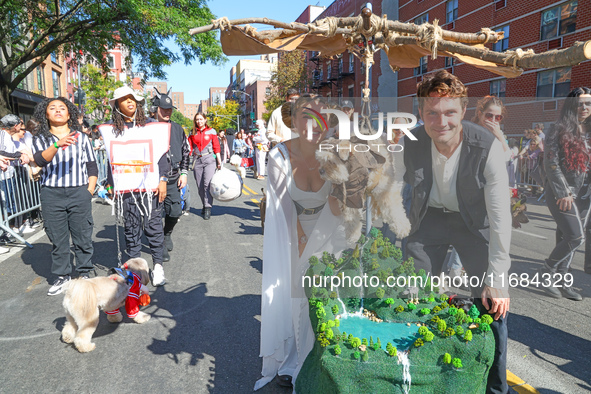 A dog and owner dress as characters from Star Wars for the 34th Annual Tompkins Square Halloween Dog Parade in Tompkins Square Park in New Y...