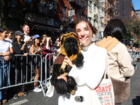 A dog and owner dress as characters from Star Wars for the 34th Annual Tompkins Square Halloween Dog Parade in Tompkins Square Park in New Y...