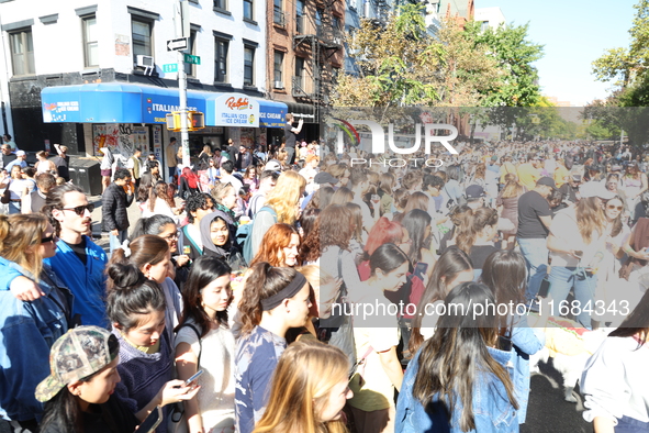 A large crowd gathers for the 34th Annual Tompkins Square Halloween Dog Parade in Tompkins Square Park in New York City, USA, on October 19,...