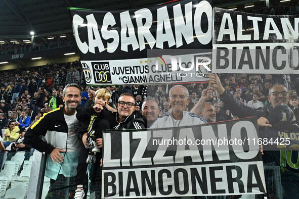 Supporters of Juventus F.C. during the 8th day of the Serie A Championship between Juventus F.C. and S.S. Lazio at Allianz Stadium in Turin,...