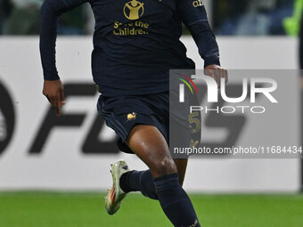 Pierre Kalulu of Juventus F.C. is in action during the 8th day of the Serie A Championship between Juventus F.C. and S.S. Lazio at Allianz S...