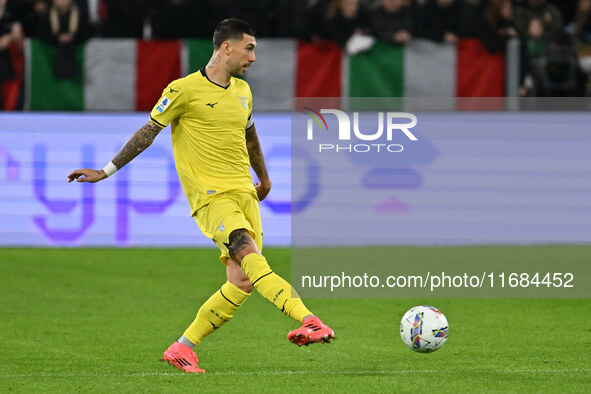 Mattia Zaccagni of S.S. Lazio is in action during the 8th day of the Serie A Championship between Juventus F.C. and S.S. Lazio at Allianz St...