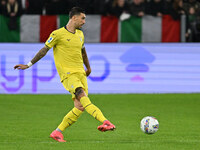 Mattia Zaccagni of S.S. Lazio is in action during the 8th day of the Serie A Championship between Juventus F.C. and S.S. Lazio at Allianz St...