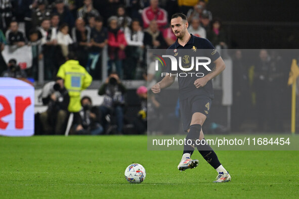 Federico Gatti of Juventus F.C. is in action during the 8th day of the Serie A Championship between Juventus F.C. and S.S. Lazio at Allianz...