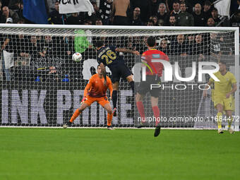 Douglas Luiz of Juventus F.C. is in action during the 8th day of the Serie A Championship between Juventus F.C. and S.S. Lazio at Allianz St...