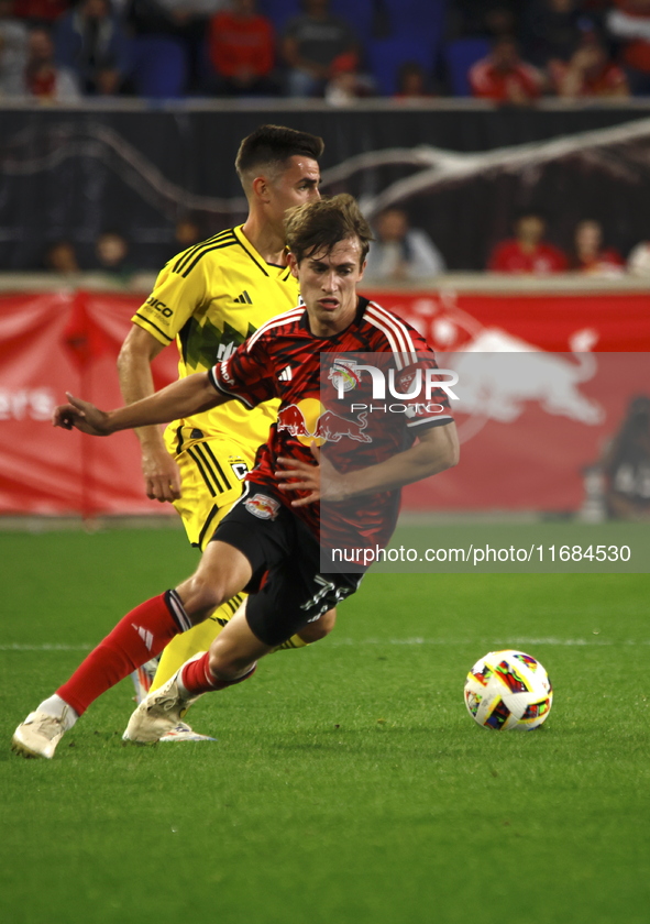 A general view of the match between Columbus and Red Bull during the MLS match at Red Bull Arena in Harris, New Jersey, on October 19, 2024....