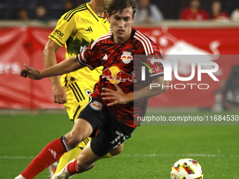 A general view of the match between Columbus and Red Bull during the MLS match at Red Bull Arena in Harris, New Jersey, on October 19, 2024....