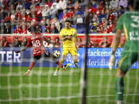 A general view of the match between Columbus and Red Bull during the MLS match at Red Bull Arena in Harris, New Jersey, on October 19, 2024....