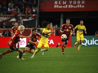 A general view of the match between Columbus and Red Bull during the MLS match at Red Bull Arena in Harris, New Jersey, on October 19, 2024....