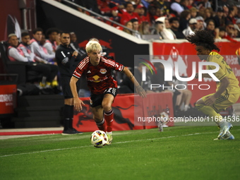 A general view of the match between Columbus and Red Bull during the MLS match at Red Bull Arena in Harris, New Jersey, on October 19, 2024....