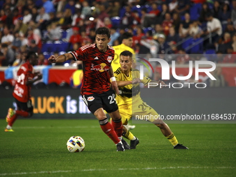 A general view of the match between Columbus and Red Bull during the MLS match at Red Bull Arena in Harris, New Jersey, on October 19, 2024....