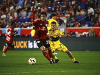 A general view of the match between Columbus and Red Bull during the MLS match at Red Bull Arena in Harris, New Jersey, on October 19, 2024....