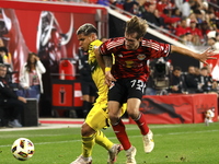 A general view of the match between Columbus and Red Bull during the MLS match at Red Bull Arena in Harris, New Jersey, on October 19, 2024....