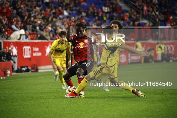 A general view of the match between Columbus and Red Bull during the MLS match at Red Bull Arena in Harris, New Jersey, on October 19, 2024....