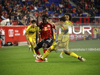 A general view of the match between Columbus and Red Bull during the MLS match at Red Bull Arena in Harris, New Jersey, on October 19, 2024....