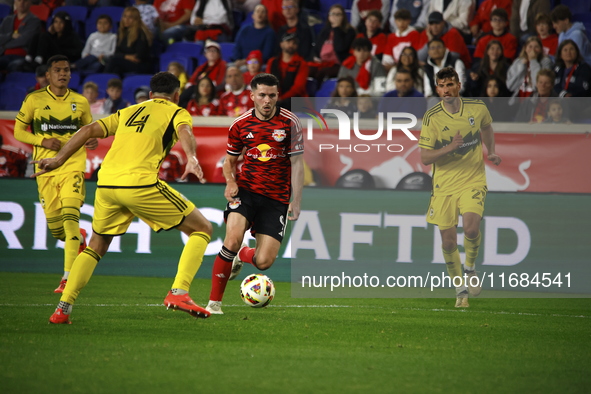 A general view of the match between Columbus and Red Bull during the MLS match at Red Bull Arena in Harris, New Jersey, on October 19, 2024....