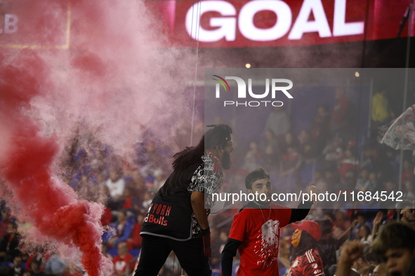 A general view of the match between Columbus and Red Bull during the MLS match at Red Bull Arena in Harris, New Jersey, on October 19, 2024....