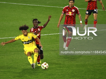 A general view of the match between Columbus and Red Bull during the MLS match at Red Bull Arena in Harris, New Jersey, on October 19, 2024....