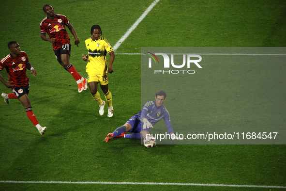 Columbus FC goalkeeper Nicolas Hagen (1) during the MLS League match between Columbus FC and New York Red Bulls at Red Bull Arena in Harris,...