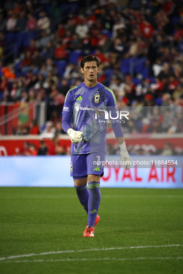 Columbus FC goalkeeper Nicolas Hagen (1) during the MLS League match between Columbus FC and New York Red Bulls at Red Bull Arena in Harris,...