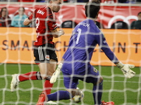 Columbus FC goalkeeper Nicolas Hagen (1) during the MLS League match between Columbus FC and New York Red Bulls at Red Bull Arena in Harris,...