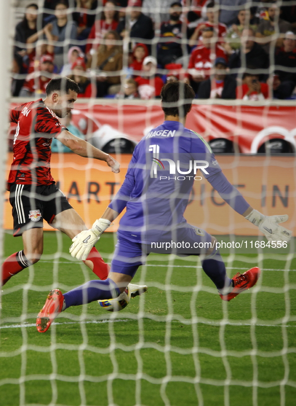 Columbus FC goalkeeper Nicolas Hagen (1) during the MLS League match between Columbus FC and New York Red Bulls at Red Bull Arena in Harris,...