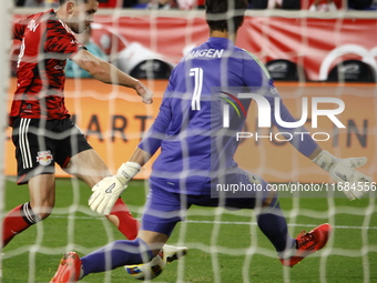 Columbus FC goalkeeper Nicolas Hagen (1) during the MLS League match between Columbus FC and New York Red Bulls at Red Bull Arena in Harris,...