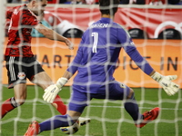 Columbus FC goalkeeper Nicolas Hagen (1) during the MLS League match between Columbus FC and New York Red Bulls at Red Bull Arena in Harris,...