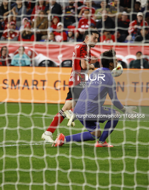 Columbus FC goalkeeper Nicolas Hagen (1) during the MLS League match between Columbus FC and New York Red Bulls at Red Bull Arena in Harris,...