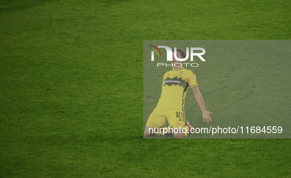 Columbus FC's Malte Amundsen (18) celebrates the winning goal with teammates during the MLS League match between Columbus FC and New York Re...