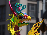 An Alebrije is seen during the 16th edition of the traditional Monumental Alebrijes parade organized by the Museum of Popular Art (MAP). The...