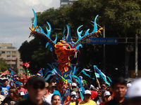 An Alebrije is seen during the 16th edition of the traditional Monumental Alebrijes parade organized by the Museum of Popular Art (MAP). The...