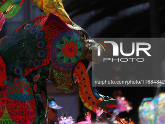 An Alebrije is seen during the 16th edition of the traditional Monumental Alebrijes parade organized by the Museum of Popular Art (MAP). The...